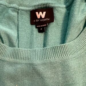 W by Worth Women's Teal Crew Neck Sweater